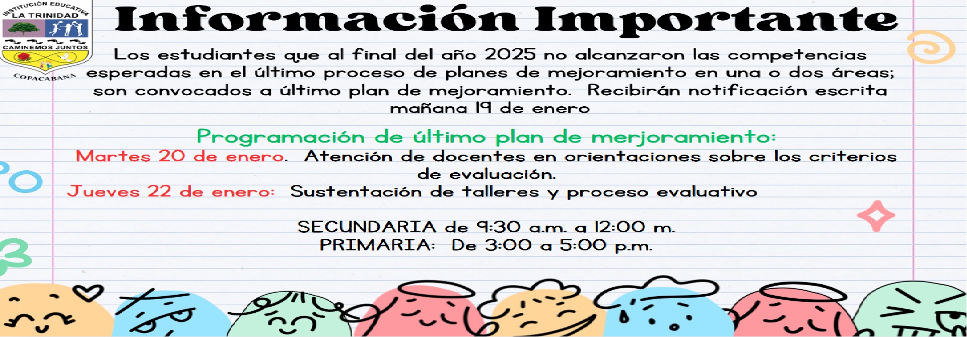 Información planes de mejoramiento